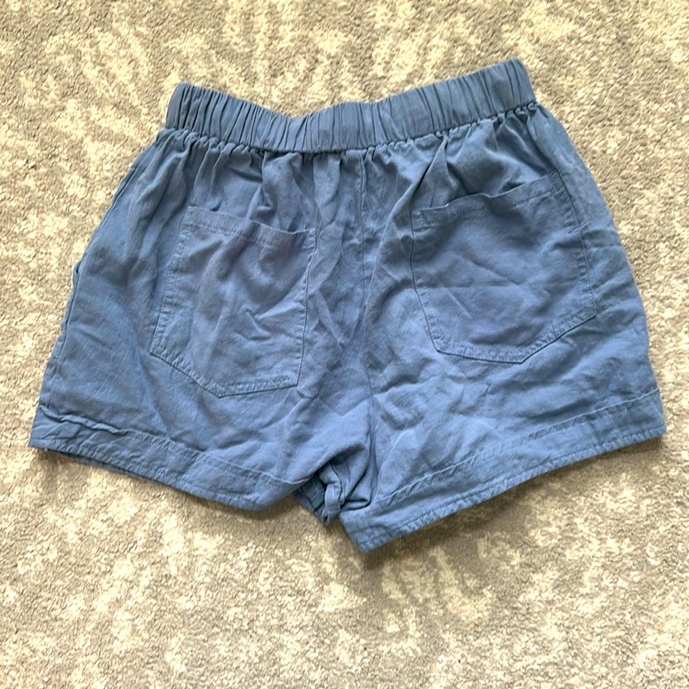 Women's Blue Casual Shorts - Picture 3 of 3